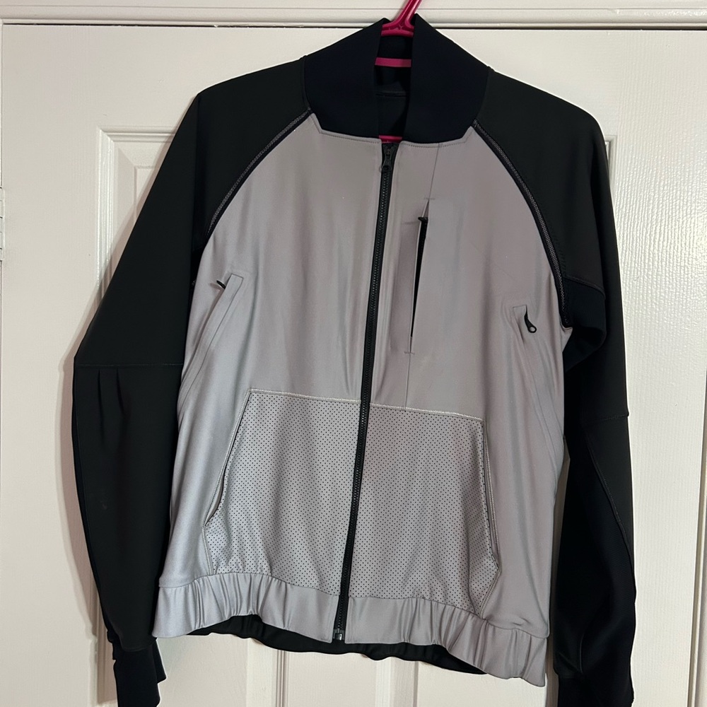 Black and Silver reflective running lululemon Zip-Up Jacket